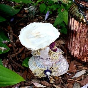 Mini oyster shell smudge bowl